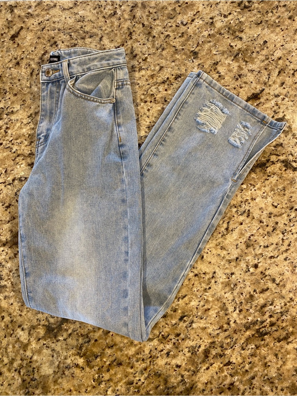 PrettyLittleThing Light Blue Straight Leg High-Rise Jeans